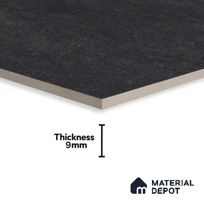 Stone Floor & Wall Tile TL 07083 Canberra Nero 4 ft x 2 ft Matte Finish Vitrified Tile - 9 mm | 4 Random Design | Suitable For living Room, Bedroom, Bathroom