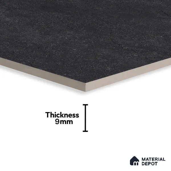 Stone Floor & Wall Tile TL 07083 Canberra Nero 4 ft x 2 ft Matte Finish Vitrified Tile - 9 mm | 4 Random Design | Suitable For living Room, Bedroom, Bathroom