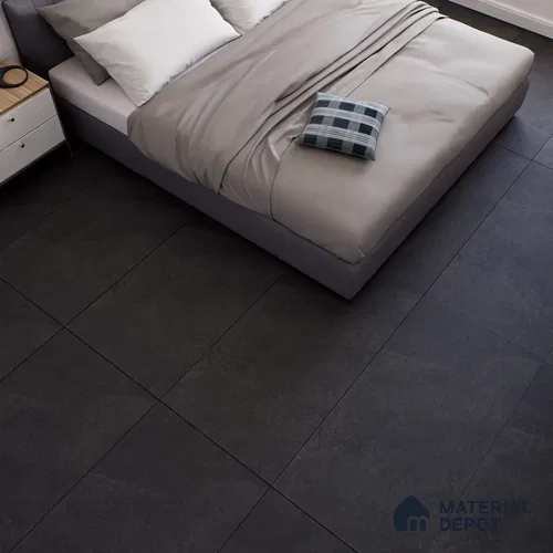 Stone Floor & Wall Tile TL 07083 Canberra Nero 4 ft x 2 ft Matte Finish Vitrified Tile - 9 mm | 4 Random Design | Suitable For living Room, Bedroom, Bathroom | Random Designs