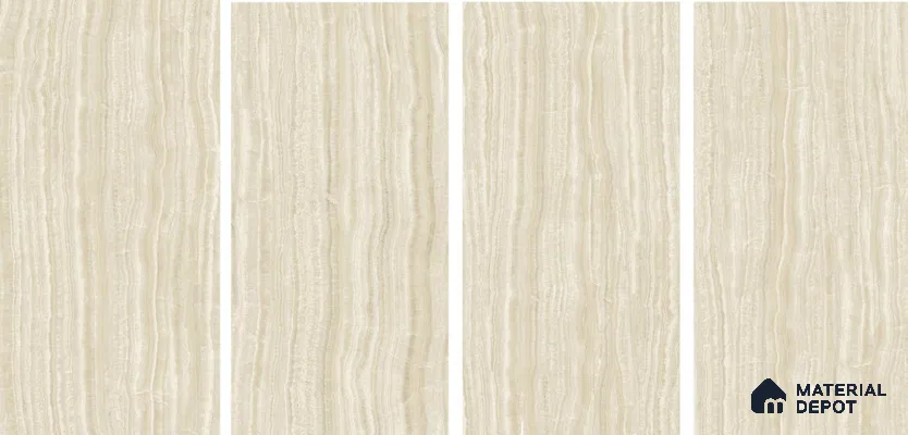 Marble Floor & Wall Tile TL 06084 Sierra Onice 4 ft x 2 ft Vitrified Matte Finish - 9 mm | 6 Random Design | Suitable For Living Room, Bedroom, Bathroom, Kitchen