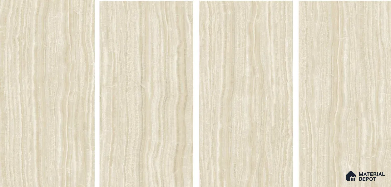 Marble Floor & Wall Tile TL 06084 Sierra Onice 4 ft x 2 ft Vitrified Matte Finish - 9 mm | 6 Random Design | Suitable For Living Room, Bedroom, Bathroom, Kitchen