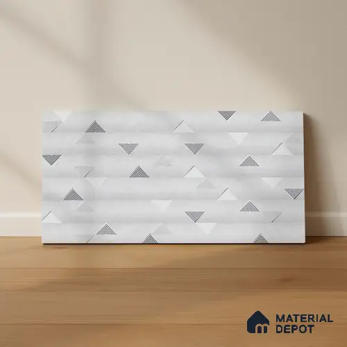 Grey Highlighter Wall Tile TL 06765 C Lustra Nimbus Cloud Accent 2 ft x 1 ft Ceramic Carving Satin Finish - 9 mm |  | Suitable for Living Room, Bedroom, Bathroom