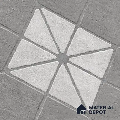 Grey Stone Floor Tile TL 10276  Blend Grey 16 inch x 16 inch Vitrified Carving Matte Finish - 12 mm | Pattern Alignment May Vary | 2-3 mm Spacer is Mandatory