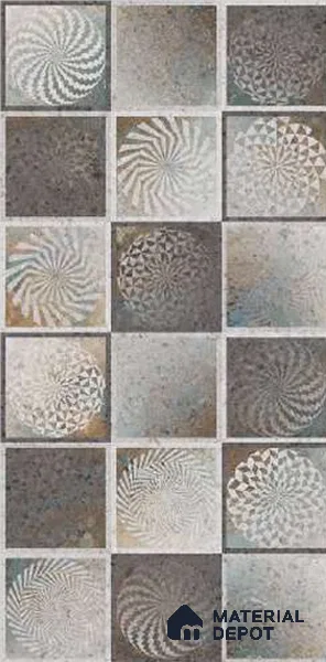 Grey Moroccan Wall Tile TL 06690 B Gravier Urban Mist Accent 2 ft x 4 ft Vitrified Carving Matte Finish - 9 mm | 4 Random Design | Suitable for Living Room, Bedroom, Bathroom