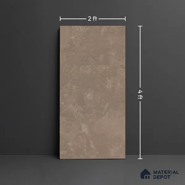 Brown Stone Floor & Wall Tile TL 06703 C Gravier Misty Birch 2 ft x 4 ft Vitrified Carving Matte Finish - 9 mm | 4 Random Design | Suitable for Living Room, Bedroom, Bathroom