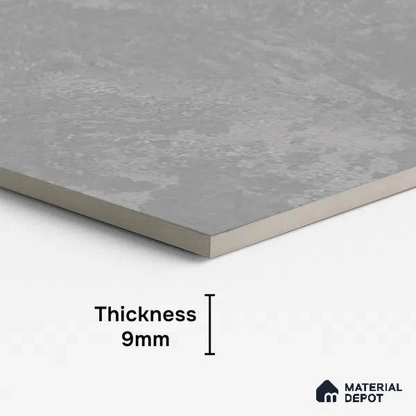 Grey Stone Floor & Wall Tile TL 06703 F Gravier Iron Mist 2 ft x 4 ft Vitrified Carving Matte Finish - 9 mm | 4 Random Design | Suitable for Living Room, Bedroom, Bathroom (Sample)