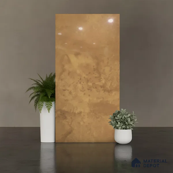 Yellow Stone Floor & Wall Tile TL 10305 Sigma Yellow 4 ft x 2 ft Vitrified Glossy Finish - 9 mm