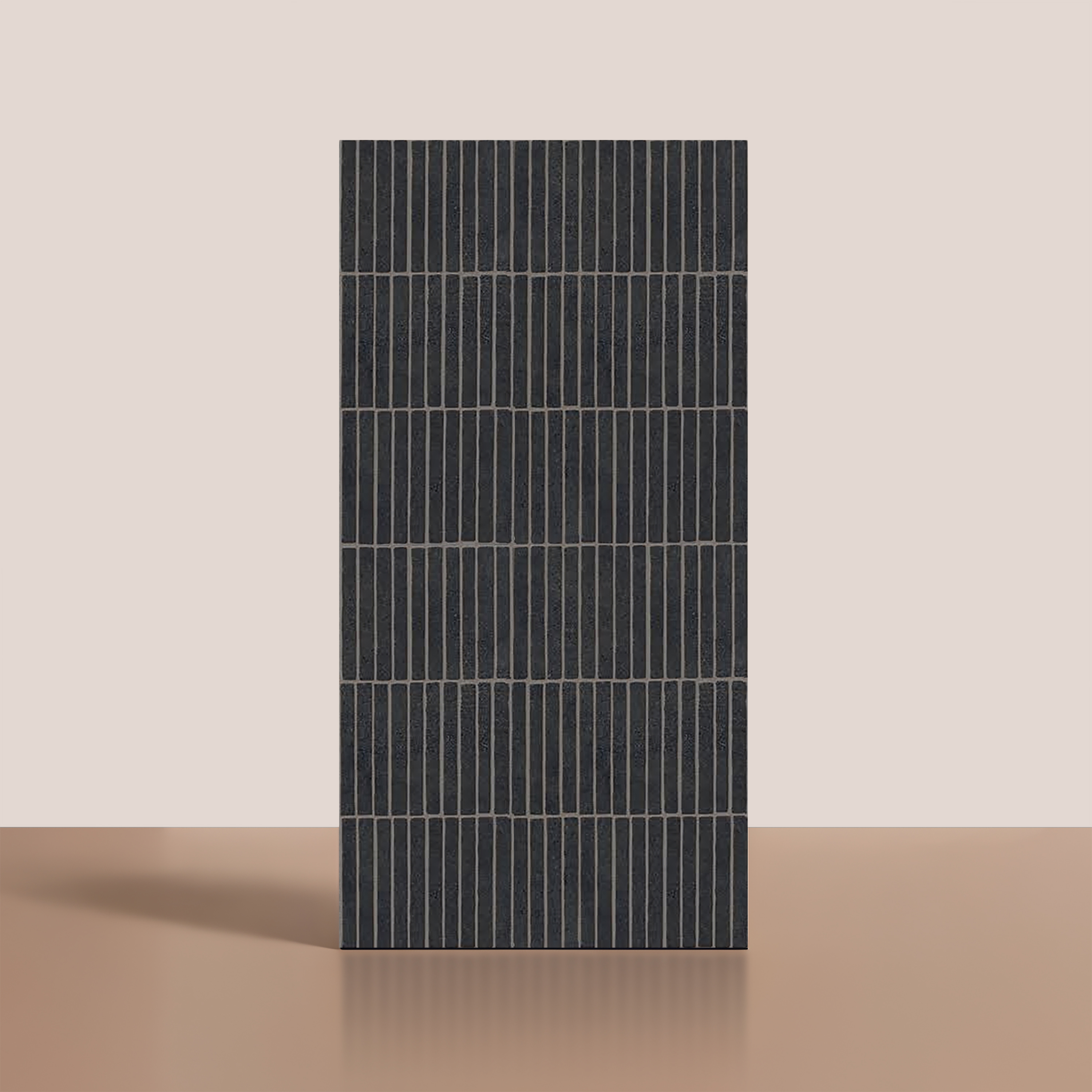 Black Highlighter Wall Tile TL 06738 B Gravier Obsidian Concrete Etch 4 ft x 2 ft Vitrified Carving Matte Finish - 9 mm | Suitable for Living Room, Bedroom, Bathroom