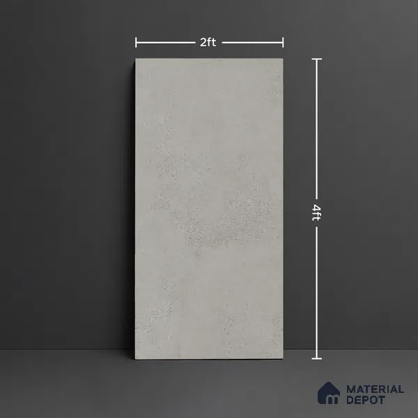 Grey Stone Floor & Wall Tile TL 06738 E Gravier Smokestone Concrete 4 ft x 2 ft Vitrified Carving Matte Finish - 9 mm | 8 Random Design | Suitable for Living Room, Bedroom, Bathroom