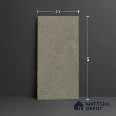 Grey Stone Floor & Wall Tile TL 06738 I Gravier Mossstone Concrete 4 ft x 2 ft Vitrified Carving Matte Finish - 9 mm | 8 Random Design | Suitable for Living Room, Bedroom, Bathroom
