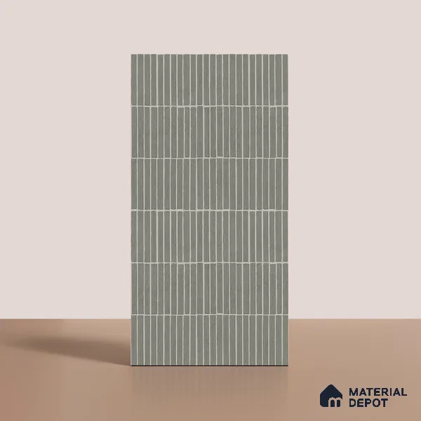 Grey Highlighter Wall Tile TL 06738 J Gravier Mossstone Concrete Etch 4 ft x 2 ft Vitrified Carving Matte Finish - 9 mm | Suitable For Bathroom, Accent/Feature Wall, Balcony