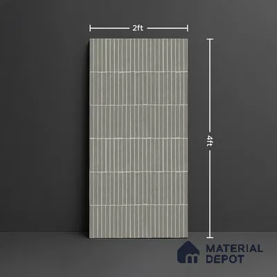Grey Highlighter Wall Tile TL 06738 J Gravier Mossstone Concrete Etch 4 ft x 2 ft Vitrified Carving Matte Finish - 9 mm | Suitable For Bathroom, Accent/Feature Wall, Balcony