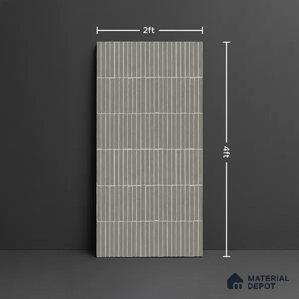 Grey Highlighter Wall Tile TL 06738 J Gravier Mossstone Concrete Etch 4 ft x 2 ft Vitrified Carving Matte Finish - 9 mm | Suitable For Bathroom, Accent/Feature Wall, Balcony
