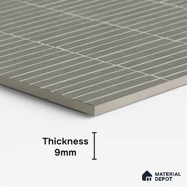 Grey Highlighter Wall Tile TL 06738 J Gravier Mossstone Concrete Etch 4 ft x 2 ft Vitrified Carving Matte Finish - 9 mm | Suitable For Bathroom, Accent/Feature Wall, Balcony