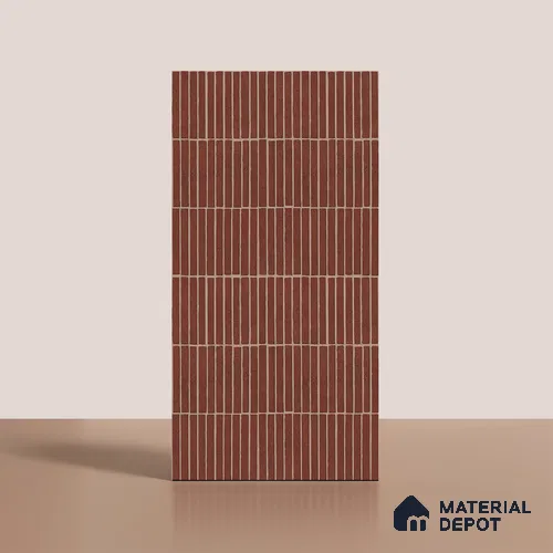 Brown Highlighter Wall Tile TL 06738 R Gravier Terra Brickstone Etch 4 ft x 2 ft Vitrified Carving Matte Finish - 9 mm | Suitable for Living Room, Bedroom, Bathroom