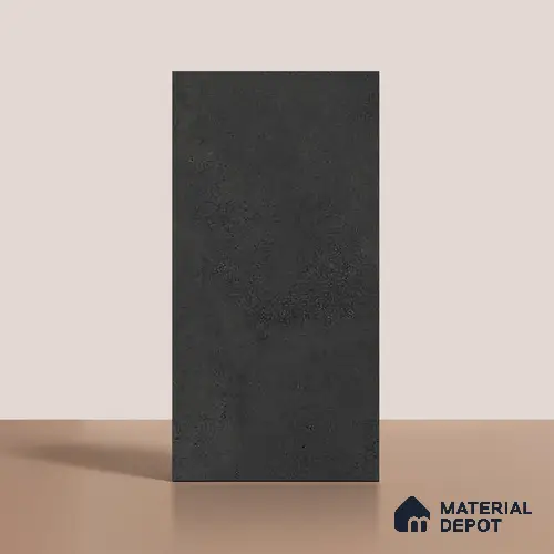 Black Stone Floor & Wall Tile TL 06738 Gravier Obsidian Concrete 4 ft x 2 ft Vitrified Carving Matte Finish - 9 mm | 8 Random Design | Suitable for Living Room, Bedroom, Bathroom