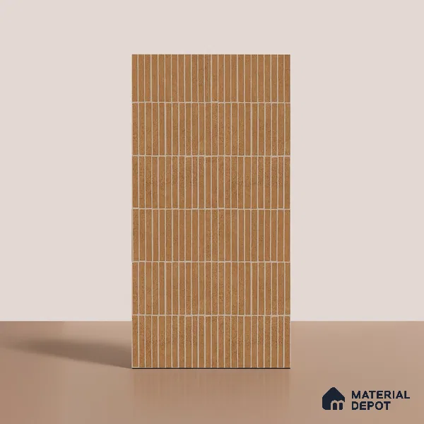 Brown Highlighter Wall Tile TL 06738 T Gravier Desertstone Concrete Etch 4 ft x 2 ft Vitrified Carving Matte Finish - 9 mm | Suitable For Bathroom, Accent/Feature Wall, Balcony