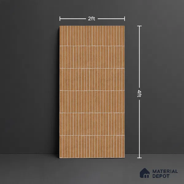 Brown Highlighter Wall Tile TL 06738 T Gravier Desertstone Concrete Etch 4 ft x 2 ft Vitrified Carving Matte Finish - 9 mm | Suitable For Bathroom, Accent/Feature Wall, Balcony