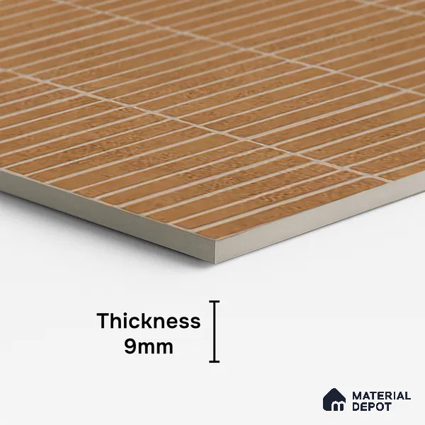 Brown Highlighter Wall Tile TL 06738 T Gravier Desertstone Concrete Etch 4 ft x 2 ft Vitrified Carving Matte Finish - 9 mm | Suitable For Bathroom, Accent/Feature Wall, Balcony