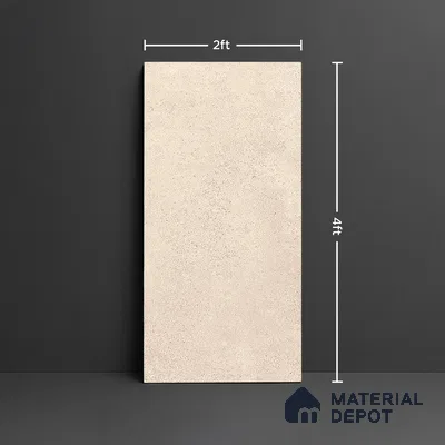 Cream Stone Floor & Wall Tile TL 06738 U Gravier Driftstone Concrete 4 ft x 2 ft Vitrified Carving Matte Finish - 9 mm | 8 Random Design | Suitable for Living Room, Bedroom, Bathroom (Sample)
