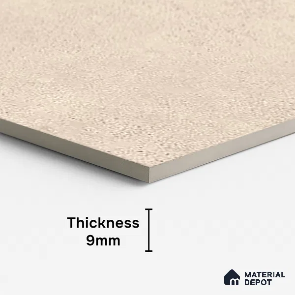 Cream Stone Floor & Wall Tile TL 06738 U Gravier Driftstone Concrete 4 ft x 2 ft Vitrified Carving Matte Finish - 9 mm | 8 Random Design | Suitable for Living Room, Bedroom, Bathroom (Sample)