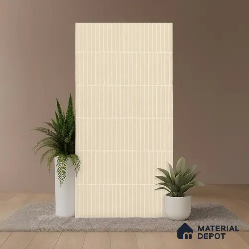 Cream Highlighter Wall Tile TL 06738 V Gravier Driftstone Concrete Etch 4 ft x 2 ft Vitrified Carving Matte Finish - 9 mm | Suitable for Living Room, Bedroom, Bathroom