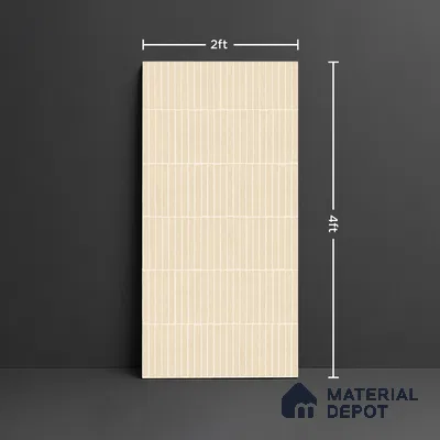 Cream Highlighter Wall Tile TL 06738 V Gravier Driftstone Concrete Etch 4 ft x 2 ft Vitrified Carving Matte Finish - 9 mm | Suitable For Bathroom, Accent/Feature Wall, Balcony