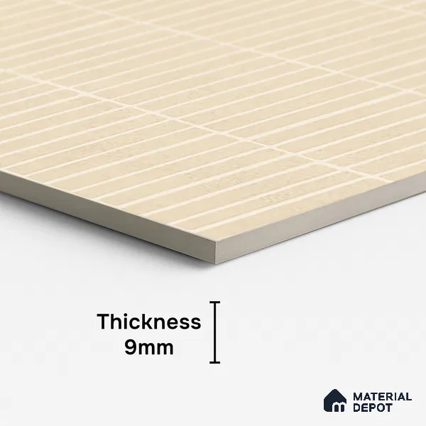 Cream Highlighter Wall Tile TL 06738 V Gravier Driftstone Concrete Etch 4 ft x 2 ft Vitrified Carving Matte Finish - 9 mm | Suitable For Bathroom, Accent/Feature Wall, Balcony