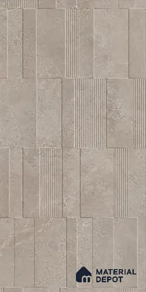 Grey Highlighter Wall Tile TL 06739 B Gravier Celestial Ember Etch 4 ft x 2 ft Vitrified Carving Matte Finish - 9 mm | 8 Random Design | Suitable For Bathroom, Accent/Feature Wall, Balcony