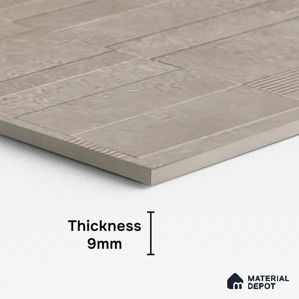 Grey Highlighter Wall Tile TL 06739 B Gravier Celestial Ember Etch 4 ft x 2 ft Vitrified Carving Matte Finish - 9 mm | 8 Random Design | Suitable For Bathroom, Accent/Feature Wall, Balcony