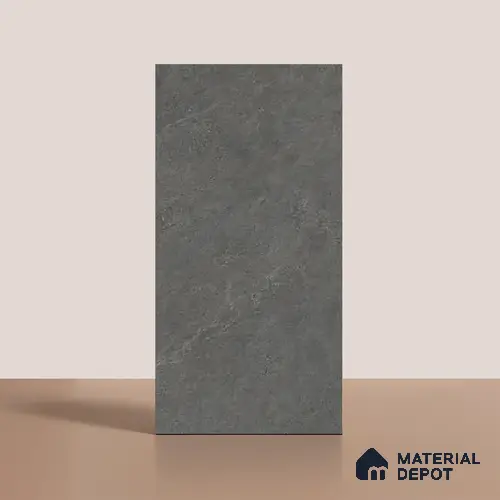 Grey Stone Floor & Wall Tile TL 06739 E Gravier Cosmic Obsidian 4 ft x 2 ft Vitrified Carving Matte Finish - 9 mm | 8 Random Design | Suitable for Living Room, Bedroom, Bathroom