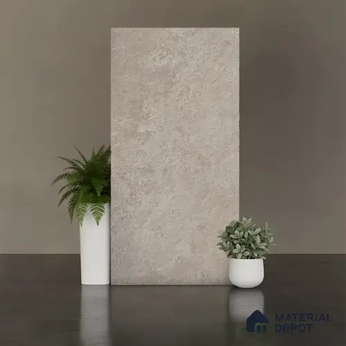 Grey Stone Floor & Wall Tile TL 06739 Gravier Celestial Ember 4 ft x 2 ft Vitrified Carving Matte Finish - 9 mm | 8 Random Design | Suitable for Living Room, Bedroom, Bathroom