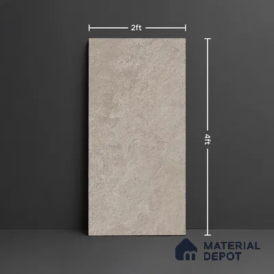 Grey Stone Floor & Wall Tile TL 06739 Gravier Celestial Ember 4 ft x 2 ft Vitrified Carving Matte Finish - 9 mm | 8 Random Design | Suitable for Living Room, Bedroom, Bathroom