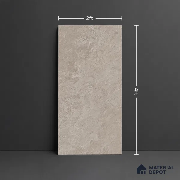 Grey Stone Floor & Wall Tile TL 06739 Gravier Celestial Ember 4 ft x 2 ft Vitrified Carving Matte Finish - 9 mm | 8 Random Design | Suitable for Living Room, Bedroom, Bathroom