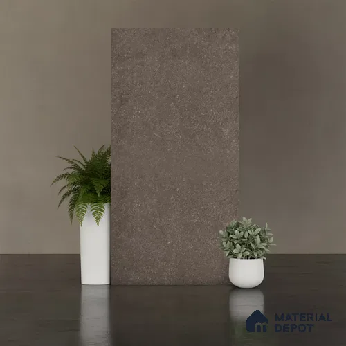 Brown Stone Floor & Wall Tile TL 10307  Thar Wood 4 ft x 2 ft Vitrified Carving Matte Finish - 9 mm