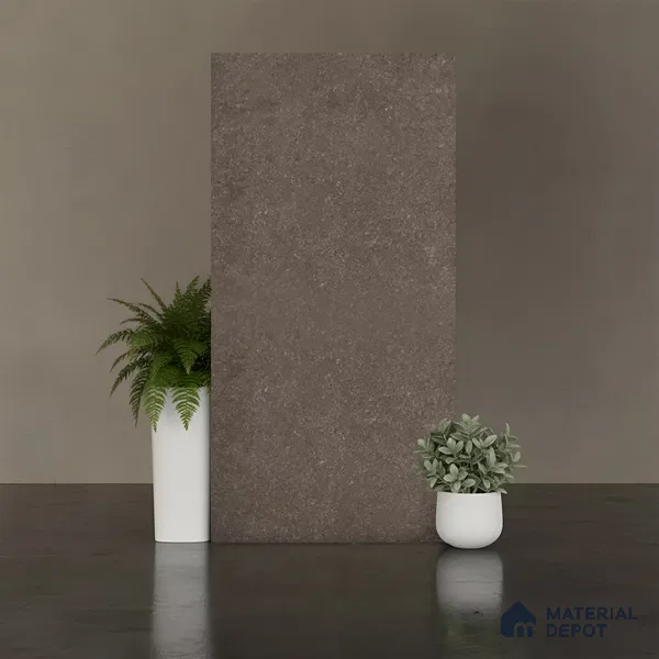 Brown Stone Floor & Wall Tile TL 10307  Thar Wood 4 ft x 2 ft Vitrified Carving Matte Finish - 9 mm