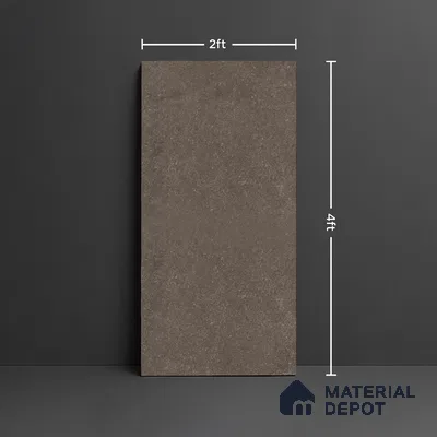 Brown Stone Floor & Wall Tile TL 10307  Thar Wood 4 ft x 2 ft Vitrified Carving Matte Finish - 9 mm
