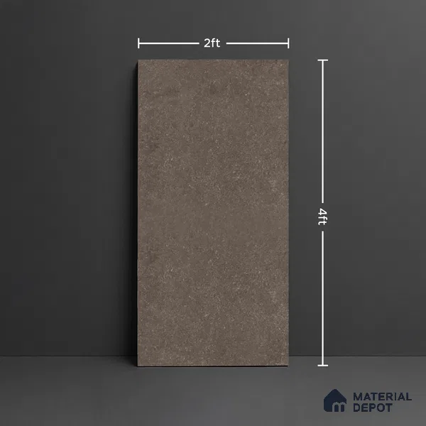 Brown Stone Floor & Wall Tile TL 10307  Thar Wood 4 ft x 2 ft Vitrified Carving Matte Finish - 9 mm