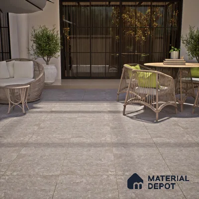 Budget Friendly Stone Look Value for Money Parking Slateon Floor Tile 16 x 16 inch | TL 06248 | Vitrified Matte Finish Tile - 12 mm | Suitable For Parking, Outdoor, Balcony & Terrace | Pattern Alignment May Vary | 2-3 mm Spacer is Mandatory