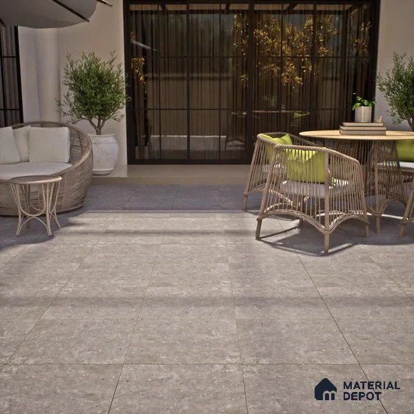 Budget Friendly Stone Look Value for Money Parking Slateon Floor Tile 16 x 16 inch | TL 06248 | Vitrified Matte Finish Tile - 12 mm | Suitable For Parking, Outdoor, Balcony & Terrace | Pattern Alignment May Vary | 2-3 mm Spacer is Mandatory