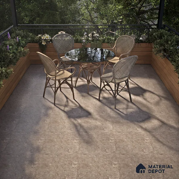 Budget Friendly Stone Look Value for Money Parking Slateon Floor Tile 16 x 16 inch | TL 06248 | Vitrified Matte Finish Tile - 12 mm | Suitable For Parking, Outdoor, Balcony & Terrace | Pattern Alignment May Vary | 2-3 mm Spacer is Mandatory