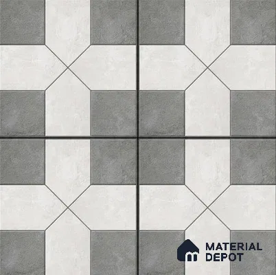 Budget Friendly Stone Look Value for Money Parking Obsidian Floor Tile 16 x 16 inch | TL 06249 B | Vitrified Matte Finish Tile - 12 mm | Perfect For Parking, Outdoor, Bathroom | Pattern Alignment May Vary | 2-3 mm Spacer is Mandatory