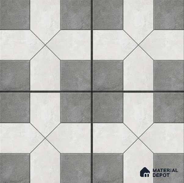 Budget Friendly Stone Look Value for Money Parking Obsidian Floor Tile 16 x 16 inch | TL 06249 B | Vitrified Matte Finish Tile - 12 mm | Perfect For Parking, Outdoor, Bathroom | Pattern Alignment May Vary | 2-3 mm Spacer is Mandatory