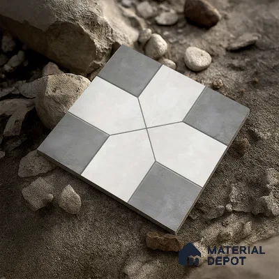 Budget Friendly Stone Look Value for Money Parking Obsidian Floor Tile 16 x 16 inch | TL 06249 B | Vitrified Matte Finish Tile - 12 mm | Perfect For Parking, Outdoor, Bathroom | Pattern Alignment May Vary | 2-3 mm Spacer is Mandatory