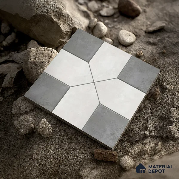 Budget Friendly Stone Look Value for Money Parking Obsidian Floor Tile 16 x 16 inch | TL 06249 B | Vitrified Matte Finish Tile - 12 mm | Perfect For Parking, Outdoor, Bathroom | Pattern Alignment May Vary | 2-3 mm Spacer is Mandatory