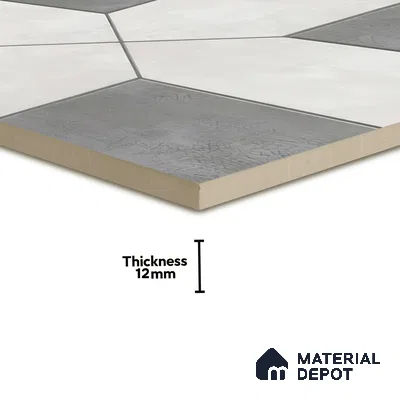 Budget Friendly Stone Look Value for Money Parking Obsidian Floor Tile 16 x 16 inch | TL 06249 B | Vitrified Matte Finish Tile - 12 mm | Perfect For Parking, Outdoor, Bathroom | Pattern Alignment May Vary | 2-3 mm Spacer is Mandatory