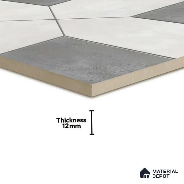 Budget Friendly Stone Look Value for Money Parking Obsidian Floor Tile 16 x 16 inch | TL 06249 B | Vitrified Matte Finish Tile - 12 mm | Perfect For Parking, Outdoor, Bathroom | Pattern Alignment May Vary | 2-3 mm Spacer is Mandatory