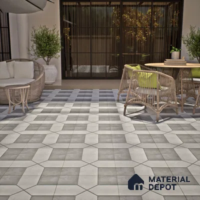 Budget Friendly Stone Look Value for Money Parking Obsidian Floor Tile 16 x 16 inch | TL 06249 B | Vitrified Matte Finish Tile - 12 mm | Perfect For Parking, Outdoor, Bathroom | Pattern Alignment May Vary | 2-3 mm Spacer is Mandatory