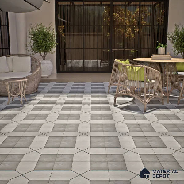 Budget Friendly Stone Look Value for Money Parking Obsidian Floor Tile 16 x 16 inch | TL 06249 B | Vitrified Matte Finish Tile - 12 mm | Perfect For Parking, Outdoor, Bathroom | Pattern Alignment May Vary | 2-3 mm Spacer is Mandatory