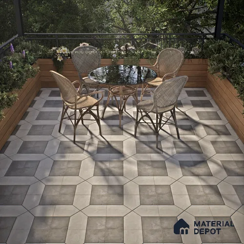 Budget Friendly Stone Look Value for Money Parking Obsidian Floor Tile 16 x 16 inch | TL 06249 B | Vitrified Matte Finish Tile - 12 mm | Perfect For Parking, Outdoor, Bathroom | Pattern Alignment May Vary | 2-3 mm Spacer is Mandatory
